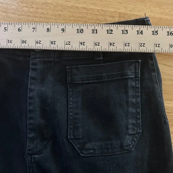 Maeve Anthropologie The Colette Wide Leg Pants Black Cropped High Rise Size 29 - Picture 6 of 11